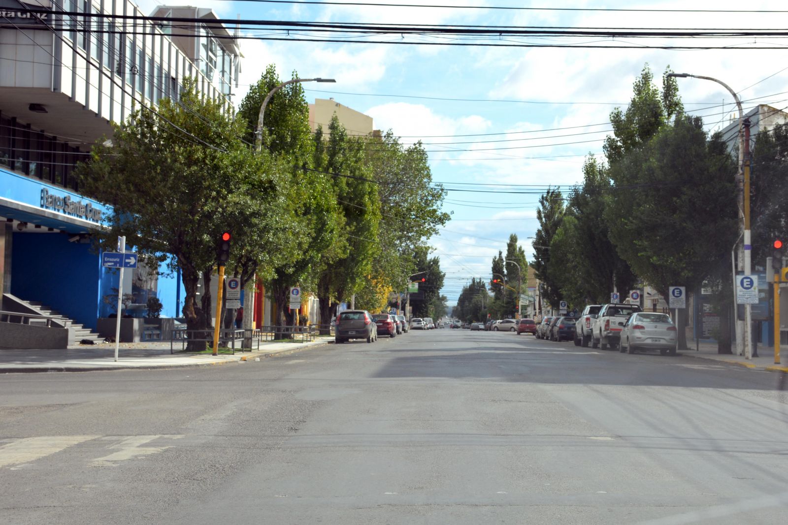 Las calles del centro deshabitadas. 