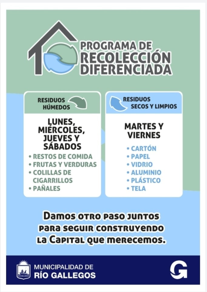 Los días para tirar los residuos húmedos y secos. 