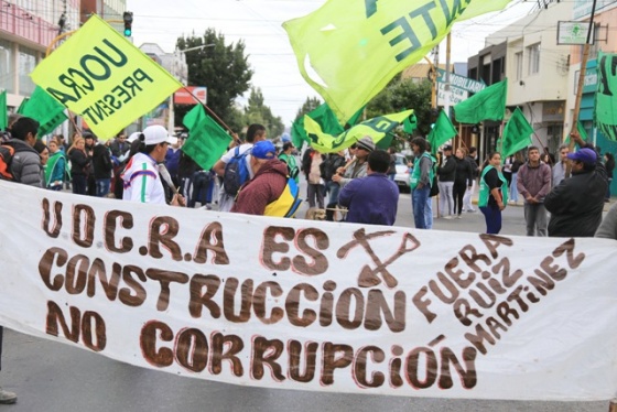 Manifestación de hoy por precarización en el Ministerio de Desarrollo Social (Foto: C.G)