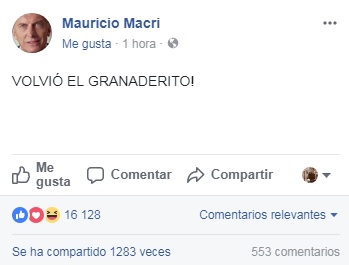 La imagen fue compartida por Macri. 