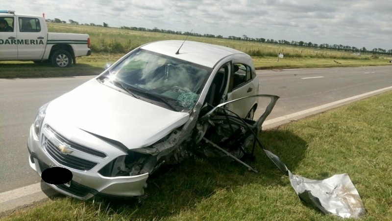 Así quedó el Chevrolet Agile en el cual circulaban dos rafaelinos