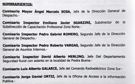 Jefatura de Policía mediante la disposición Nº054-0.1/18 dio a conocer los traslados y nombramientos.