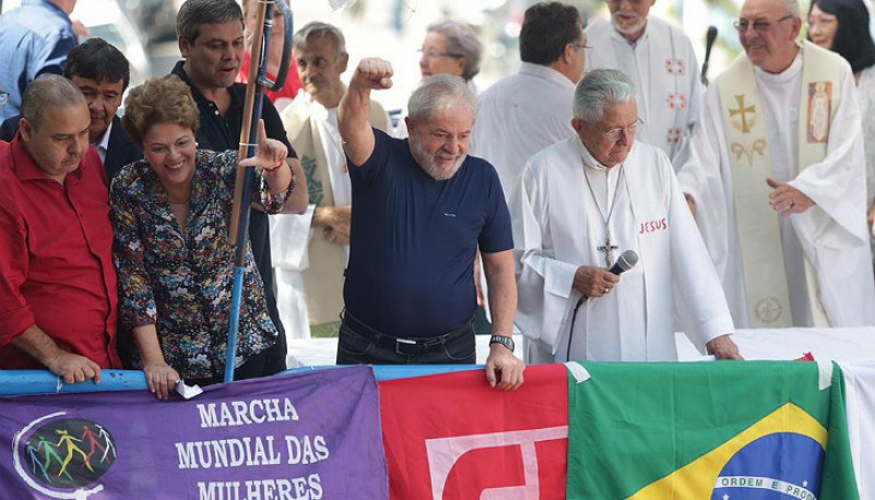 Lula Da Silva durante su discurso en en el sindicato de las afueras de Sao Paulo. Foto:Télam