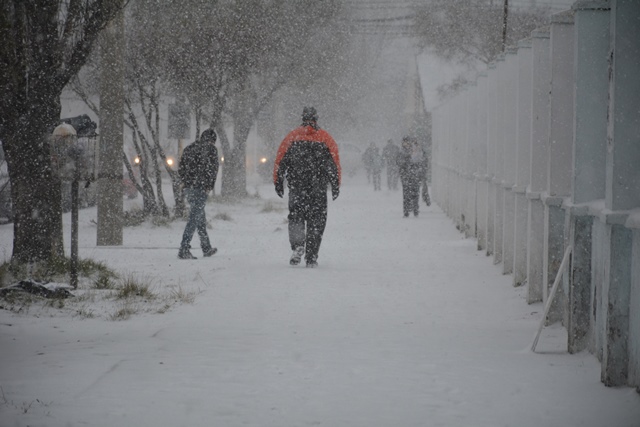 Las nevadas complicaron a peatones y conductores.  (C.G)