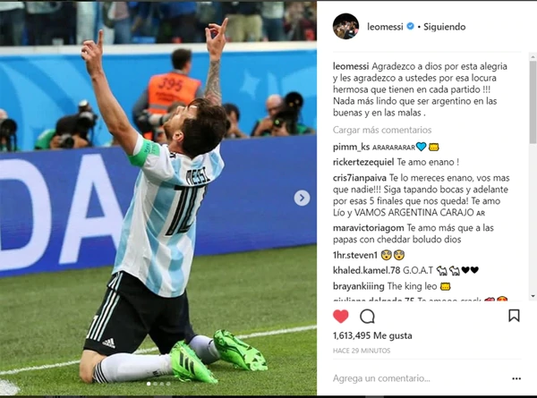 El mensaje de Messi tras el triunfo. 