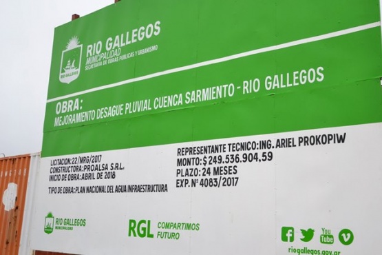 Mañana comienza la obra de desagües pluviales de Río Gallegos