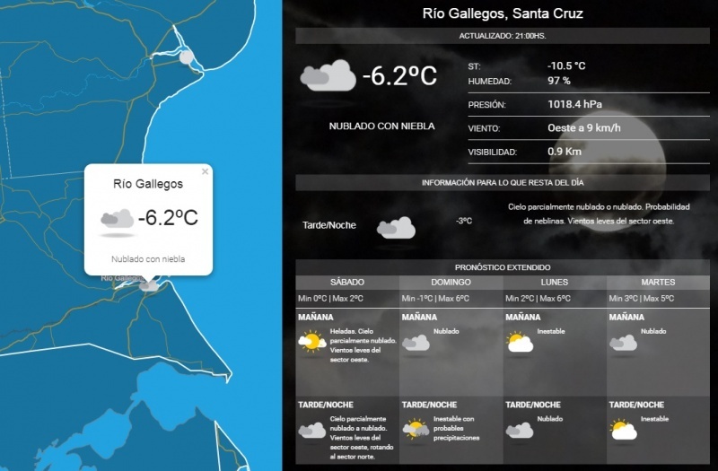 Cómo seguirá el clima. 