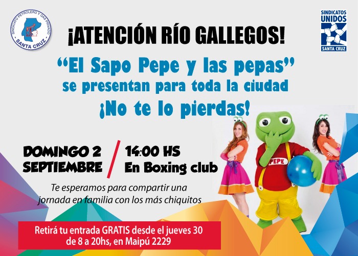 El Sapo Pepe estará presente para los chicos. 