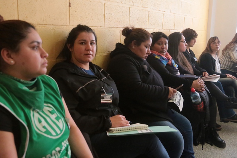 Las hermanas de Chocobar, en el plenario de Trabajadoras.