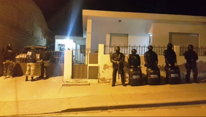 Una de las casas allanadas por la División Narcocriminalidad. 