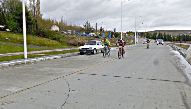 Los ciclistas se lucieron en El Calafate.