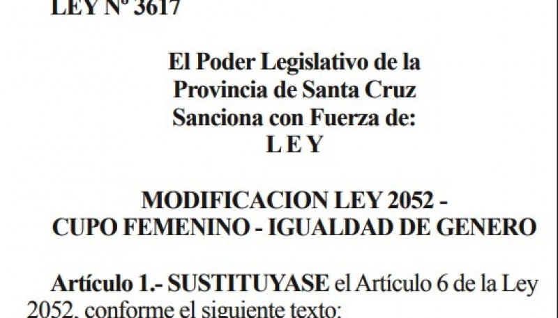 La equidad de género en las listas se aprobó en la sesión del 27 de septiembre. 