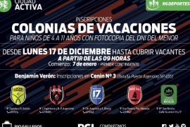 El lunes abre la inscripción para participar de las Colonias de Vacaciones 2019