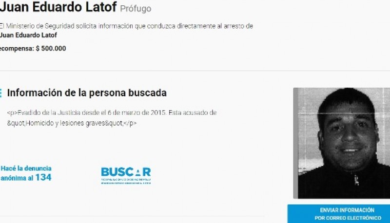 El programa BUSCAR mantiene vigente la recompensa de los sujetos acusados de un crimen en Río Turbio en 2015.