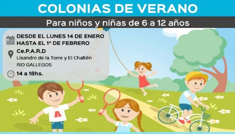 Se completaron los cupos para las colonias de vacaciones