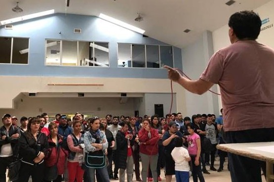 Poca gente en la asamblea convocada por Mansilla ayer 18 de enero.