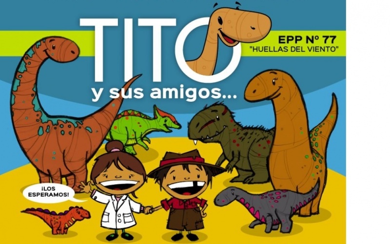 Se trata de la caricatura del dinosaurio que habitó territorio provincial.