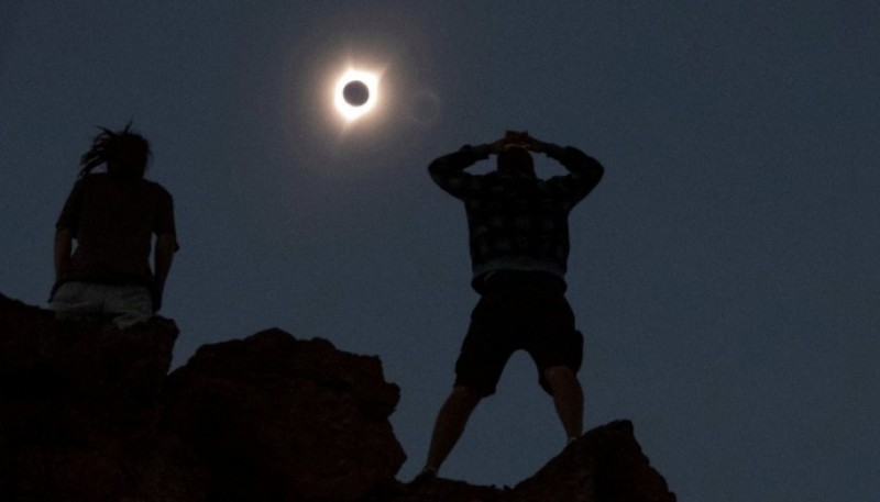 Así se vio el último eclipse solar en los Estados Unidos, en 2017.