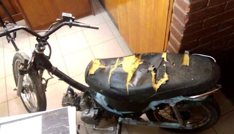 La moto fue secuestrada por la policía tras el accidente. 
