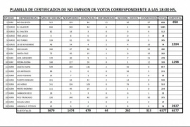 Se emitieron más de 6300 certificados de no emisión de votos