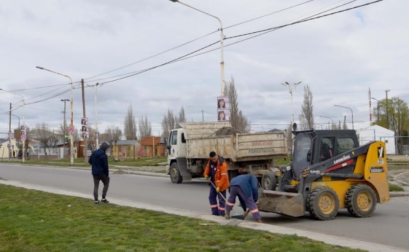 Limpieza en Avenida Gregores. 