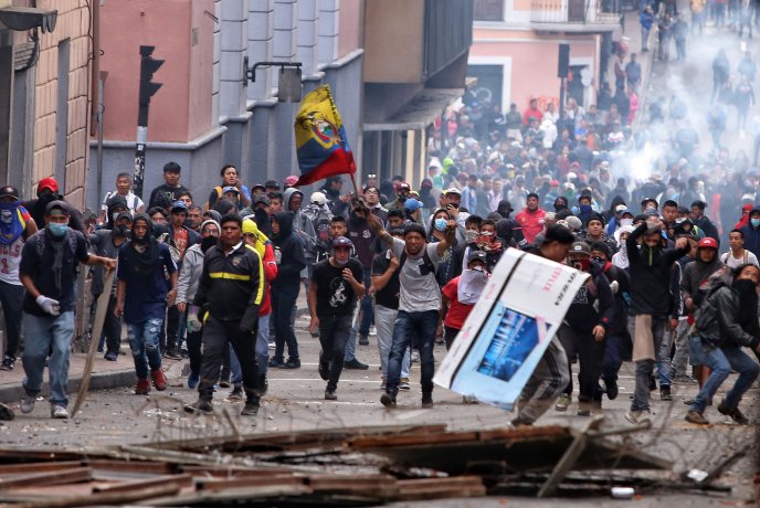 Disturbios en Ecuador.
