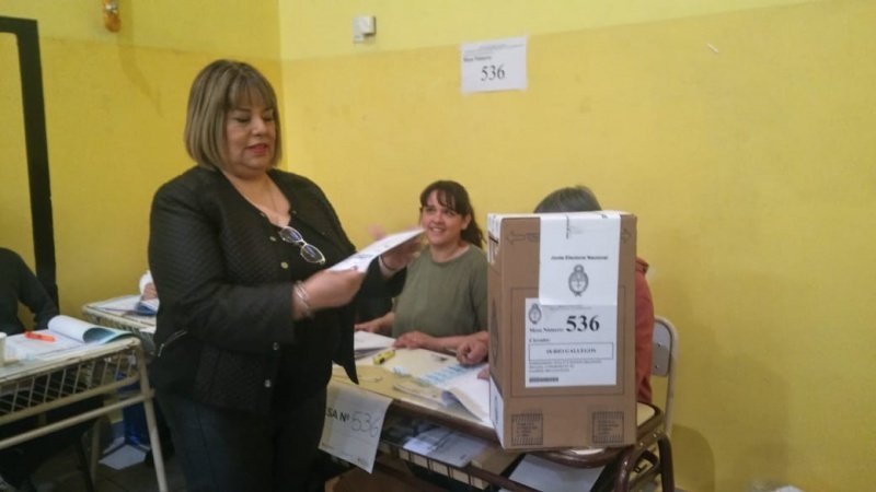 Cristina Aranda votando. Río