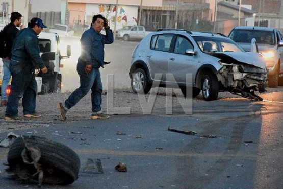 Uno de los vehículos involucrados en el siniestro vial. 