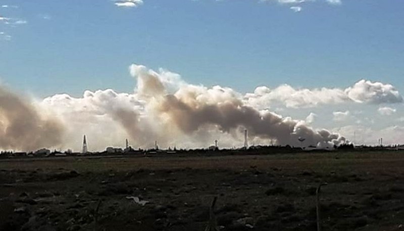 Humo producto de las llamas en el Vaciadero.  