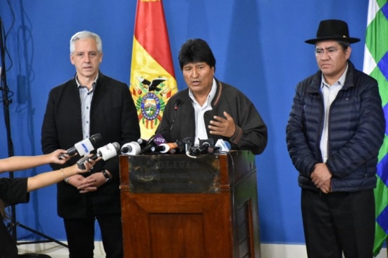 Conferencia de prensa de Evo Morales. 