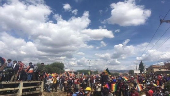 Protesta en Cochabamba. 