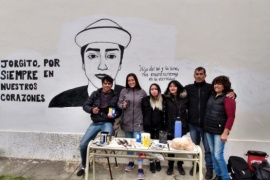 Realizaron un mural en honor a Jorge Peña