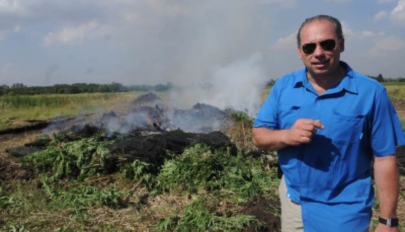 Berni en la quema de una plantación de marihuana en 2014. 