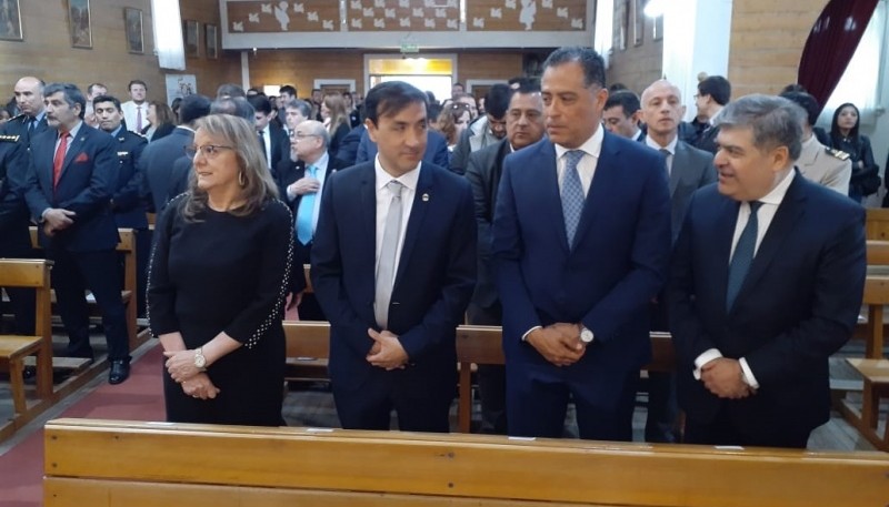 La Gobernadora Alicia Kirchner, Pablo Grasso, Eugenio Quiroga y el Dr. Domingo Fernández.