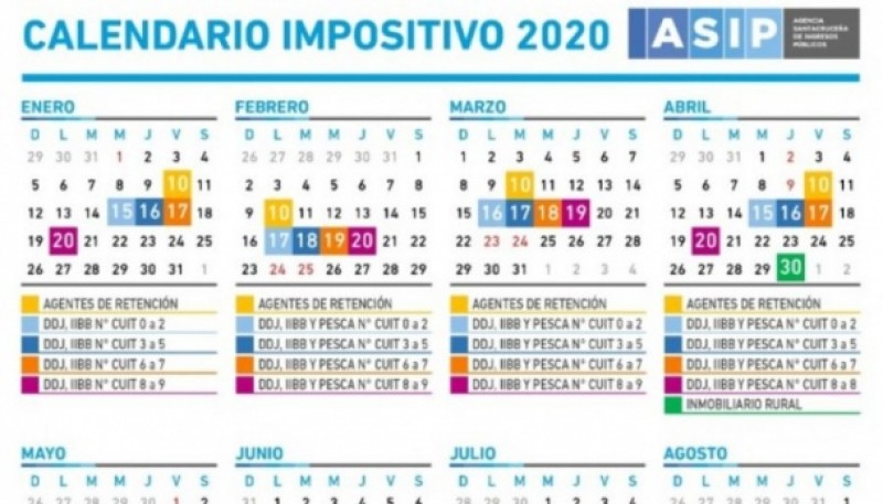 Calendario Impositivo 2020.