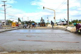 Hormigonado en la avenida San Martín