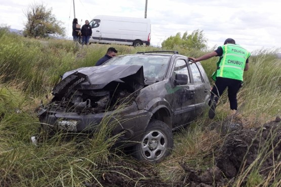 Así quedo la Eco Sport tras el vuelco.