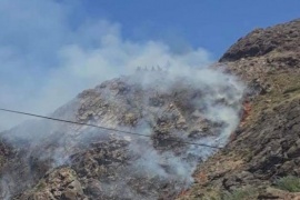 Incendio en una vivienda se propagó en la ladera del cerro