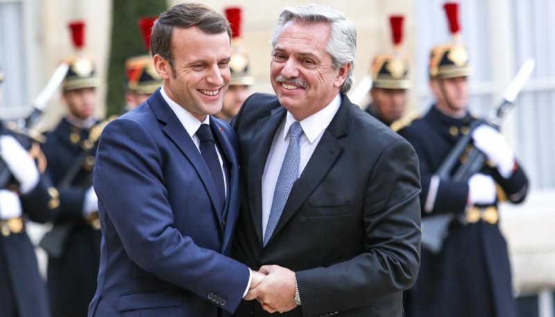 Emmanuel Macron y Alberto Fernández.