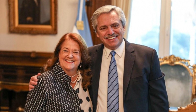 Castro junto al presidente Fernández. 