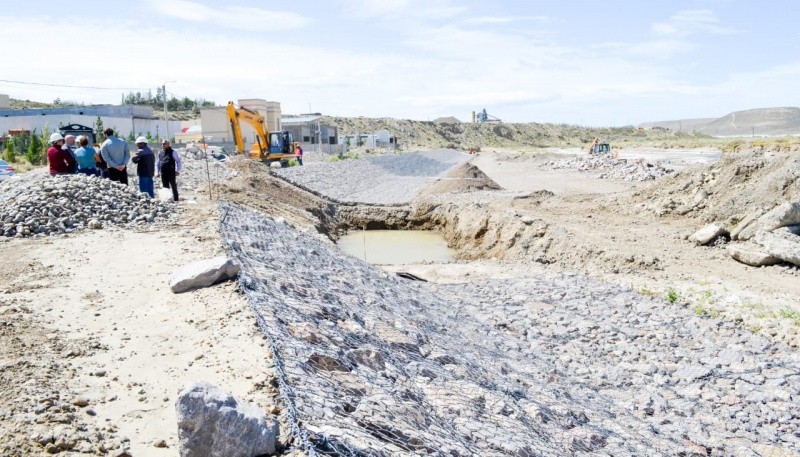 Obra hídrica en La Mata. 