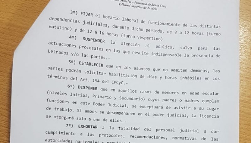 El Tribunal Superior suspendió los plazos judiciales