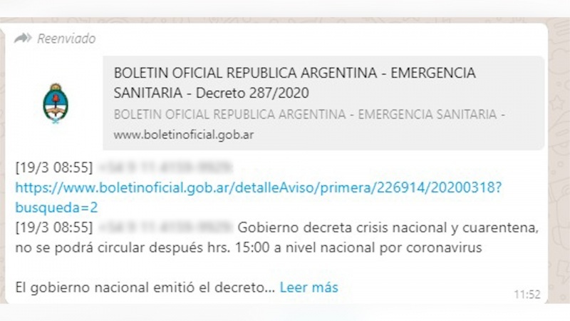 Investigan distribución de un falso decreto de cuarentena.