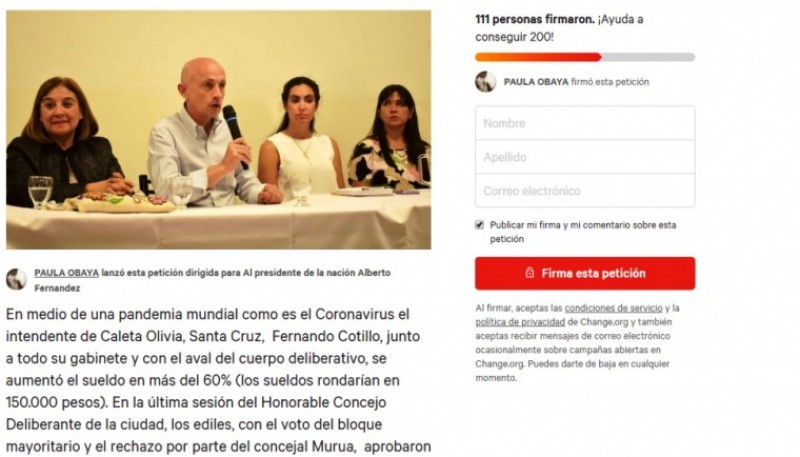 La propuesta fue a través de la plataforma Change.org. 