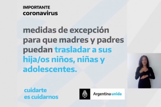 Medidas de excepción para poder trasladar a los hijos en cuarentena