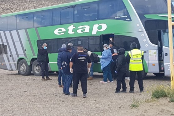 Micro que llegó hoy a Comodoro Rivadavia. 