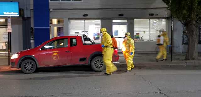 Desinfección en farmacia céntrica. 