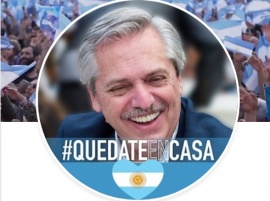 Fernández invitó a poner "Quedate en casa" en la foto de los perfiles