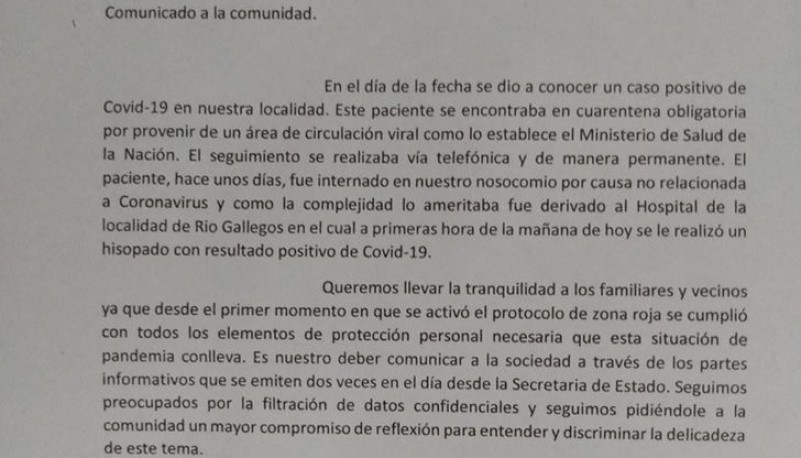 El paciente no tenía una patología relacionada al COVID-19