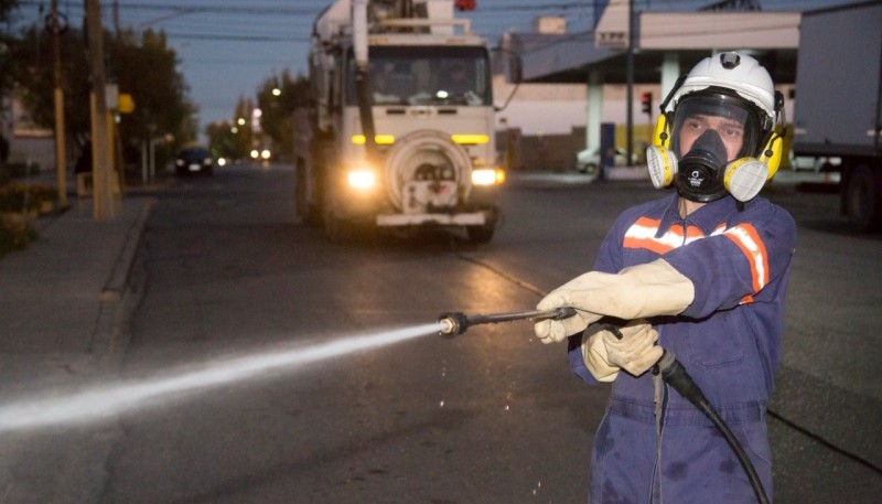 El Municipio continúa con las tareas de desinfección